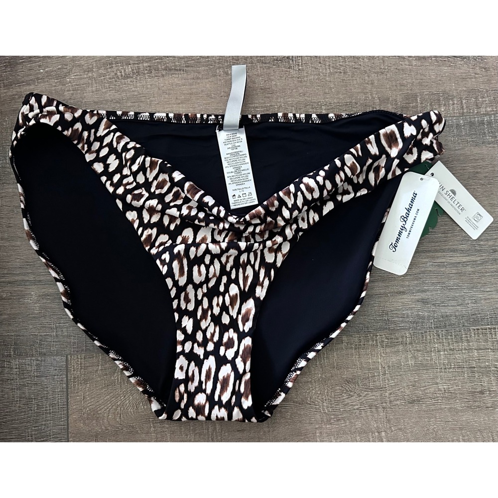 Tommy Bahama Palm Modern Safari Cat Hipster Bikini Bottoms Leopard Print NWT L - Picture 7 of 8